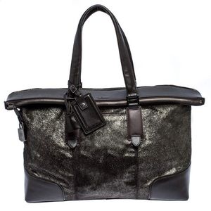 TUMI Stamford Weekender calf hair leather bag